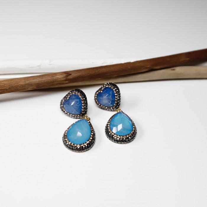 Orecchini in Argento 925 placcato con Zirconi e Cristalli 