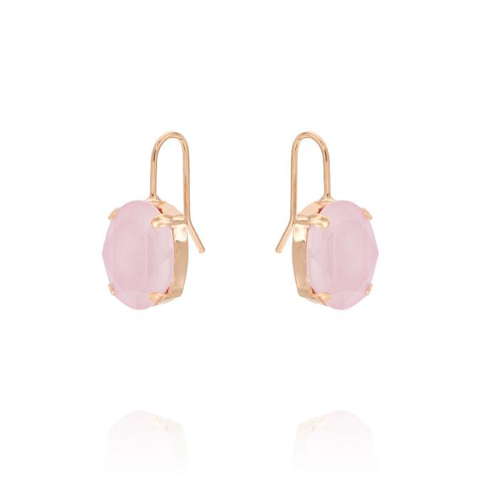 Orecchini ad amo in argento con zircone rosa