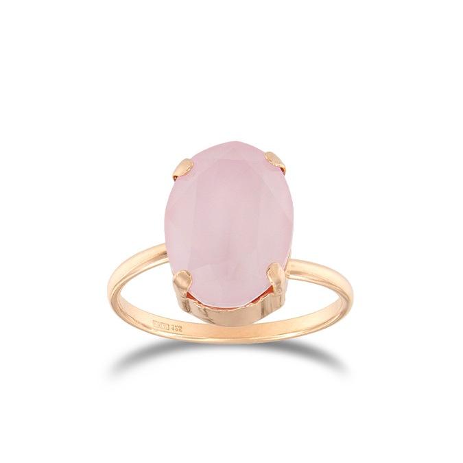 Anello in argento 925 rosa con zircone rosa