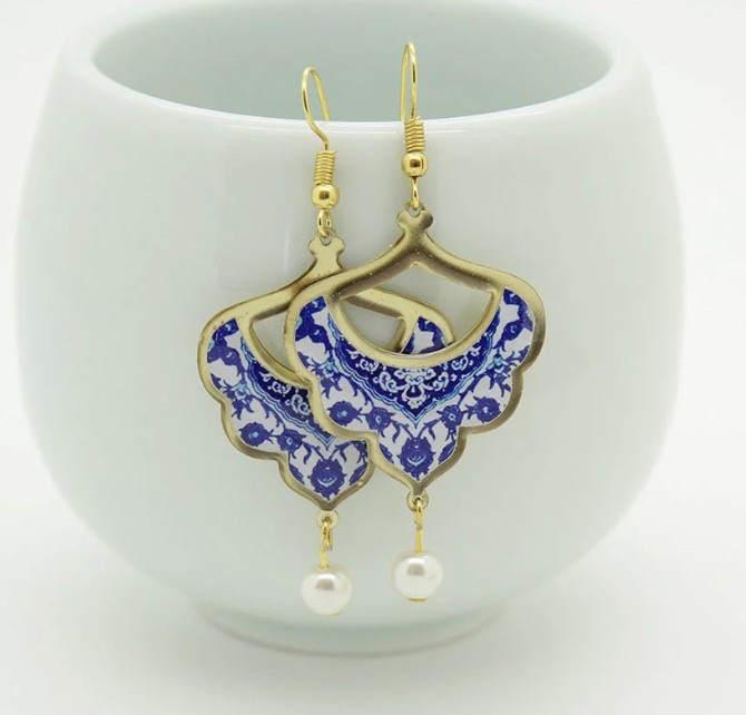 Orecchini IRAN Khatoon con resina e perle 
