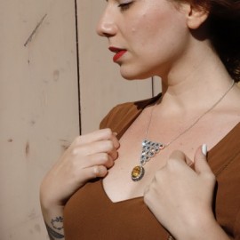 Vendita Collana in argento 925 con Occhio di Tigre e cristalli