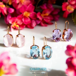 Vendita Orecchini ad amo in argento con zircone rosa