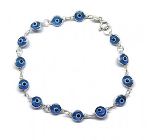 Vendita BRACCIALE TURCO EVIL EYE CON 1 CATENINA - COLORE AZZURRO 