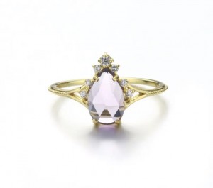 Anello Nirvana con ametista e topazi bianchi - Mis. 17 